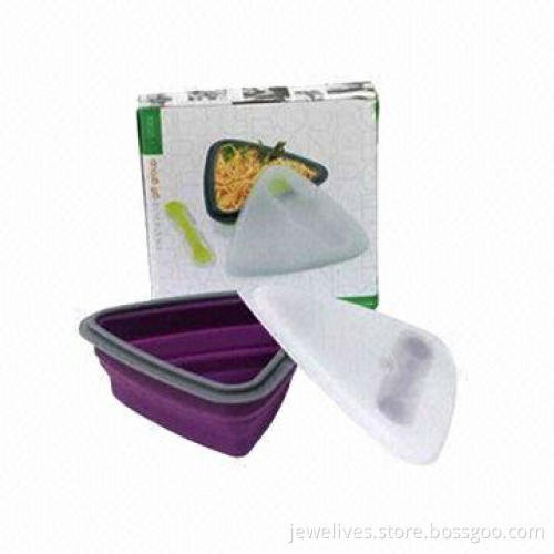 Silicone Lunch Boxes, Made of 100% Food-grade Silicone Material